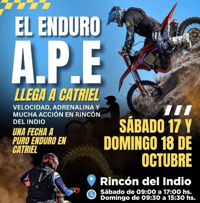 El Enduro APE desembarca este fin de semana en Catriel tras la suspensión por el clima