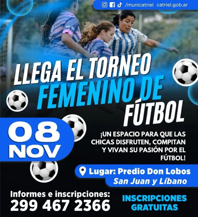 Catriel se prepara para recibir un nuevo torneo de fútbol femenino el próximo 8 de noviembre